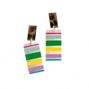 NEW SUNSHINE TIENDA women's tortoise top earrings in rainbow